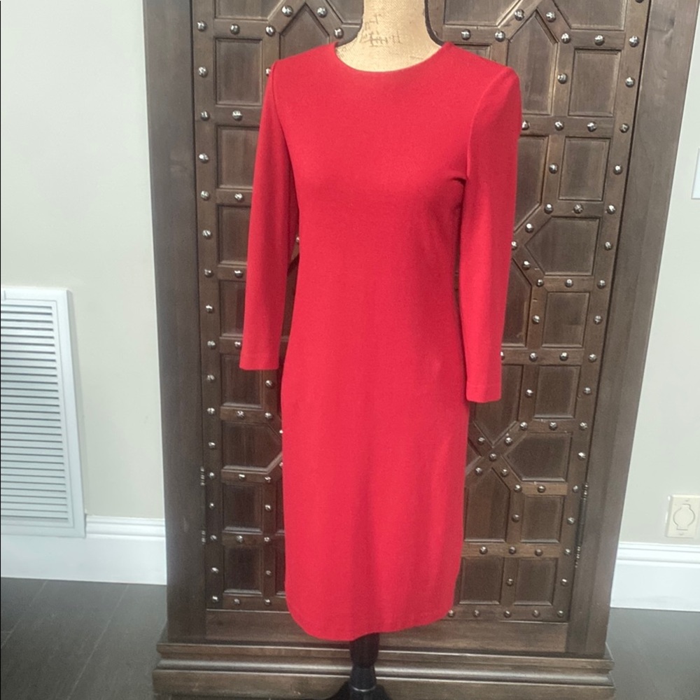 Vince-Chic Red Long Sleeve Dress size S